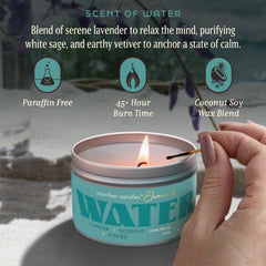 Healing energy crystal candle for emotional balance