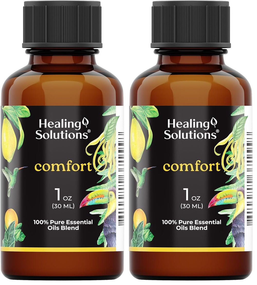 Healing Solutions Comfort Blend bottle for calming aromatherapy and mood support.