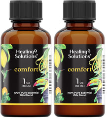 Healing Solutions Comfort Blend bottle for calming aromatherapy and mood support.