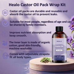 Back view of Healo Castor Oil Pack Wrap Kit