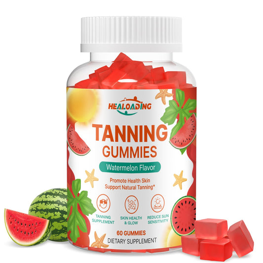 HEALOADING Tanning Gummies bottle front view