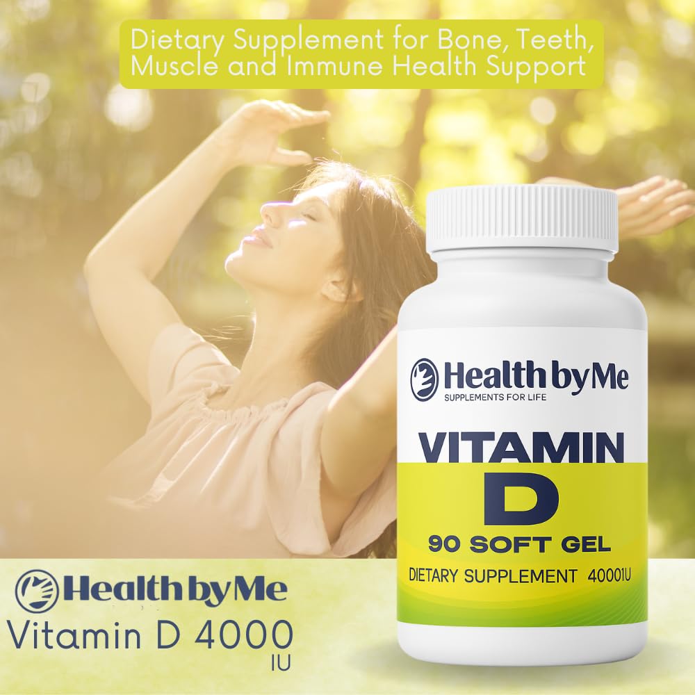 Vitamin D3 supplement bottle with 180 softgels