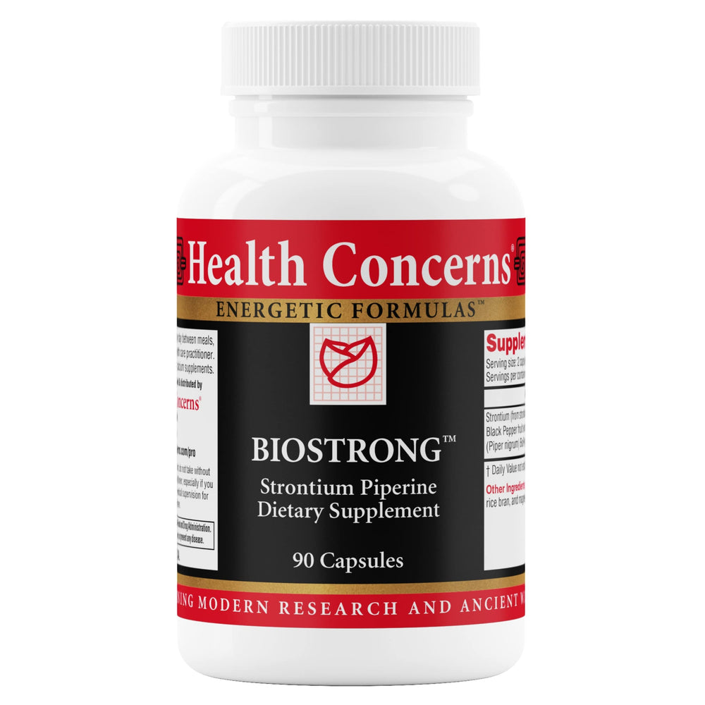Health Concerns BioStrong bottle with veggie capsules