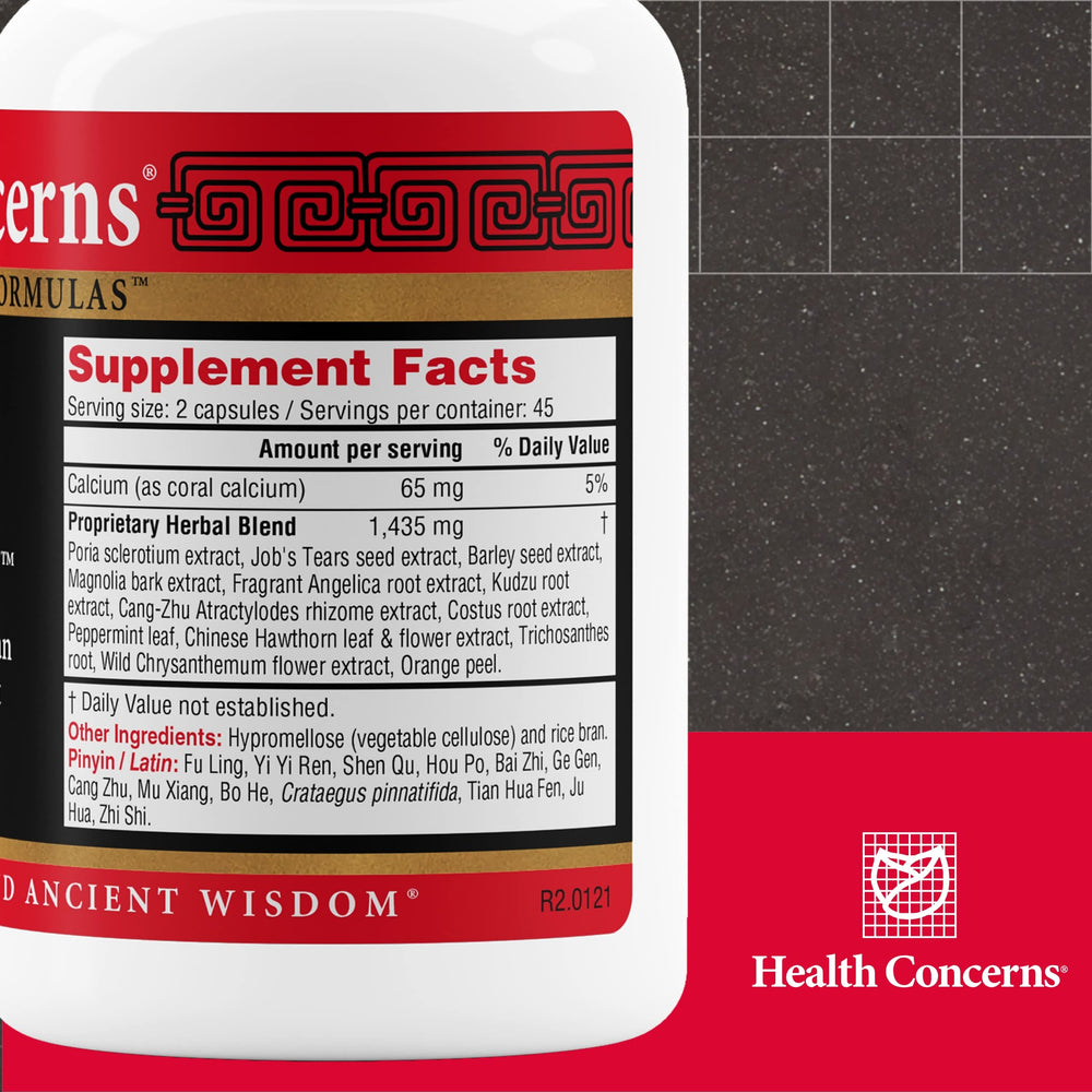 Front view of Health Concerns digestive supplement bottle