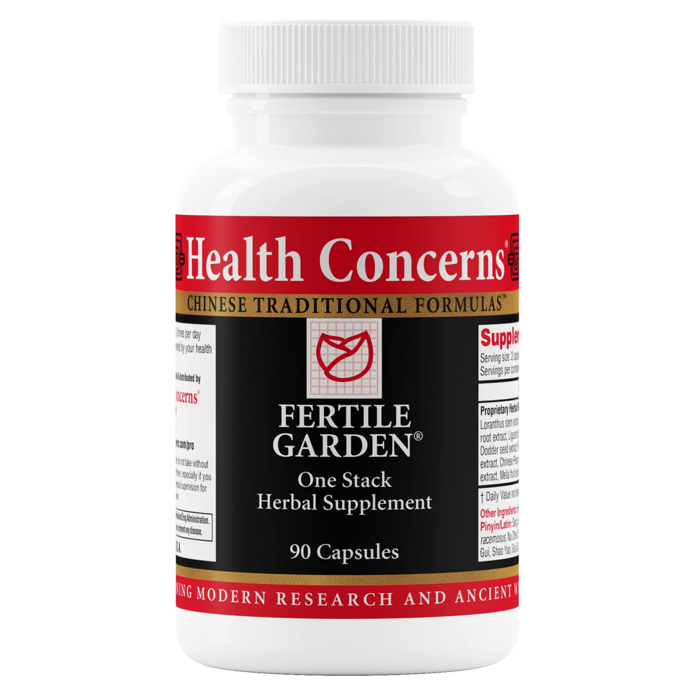 Health Concerns Fertile Garden bottle containing 90 vegetarian capsules