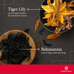Traditional Chinese herbs including Rehmannia, Fritillary and Astragalus