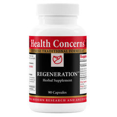 Health Concerns Regeneration bottle label highlighting immune and liver support