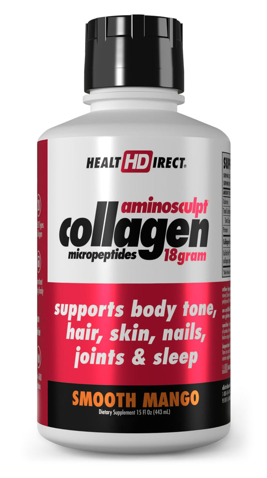 AminoSculpt Sugar-Free Liquid Collagen bottle 15 oz on a clean background