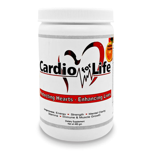 Bottle of Health Guardian Cardio for Life L-Arginine Powder 16oz with orange flavor