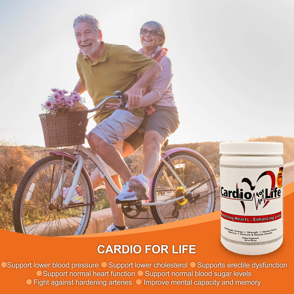 Health Guardian Cardio for Life morning routine with glass and scoop