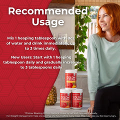 Graphic showing reduced bloating from Health Plus Colon Cleanse