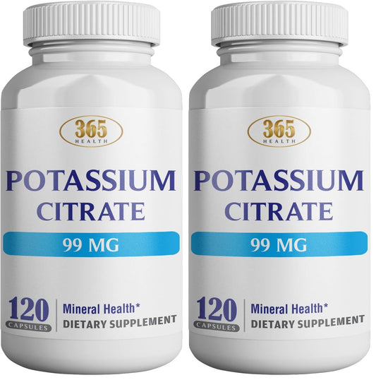 Health Potassium Citrate bottle with 120 capsules in a pack of 2