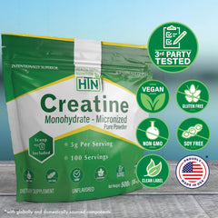 Creatine powder dissolving easily in liquid to show mixability