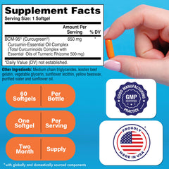 Close-up of certificate and bottle for Curcumin BCM-95 Curcugreen