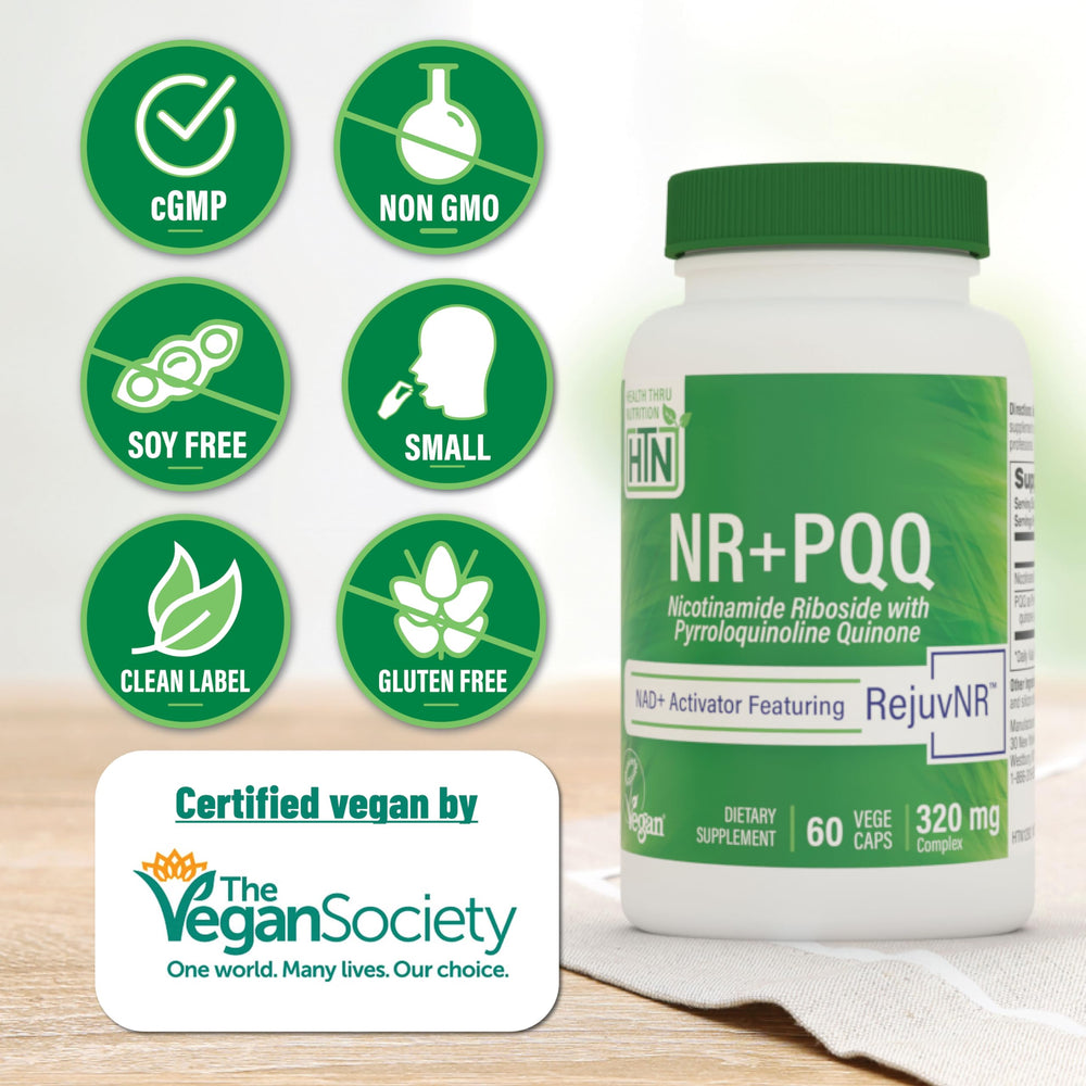 Label showing 300mg NR and 20mg PQQ
