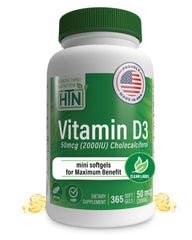 Health Thru Nutrition Vitamin D3 2000 IU 365 mini softgels bottle