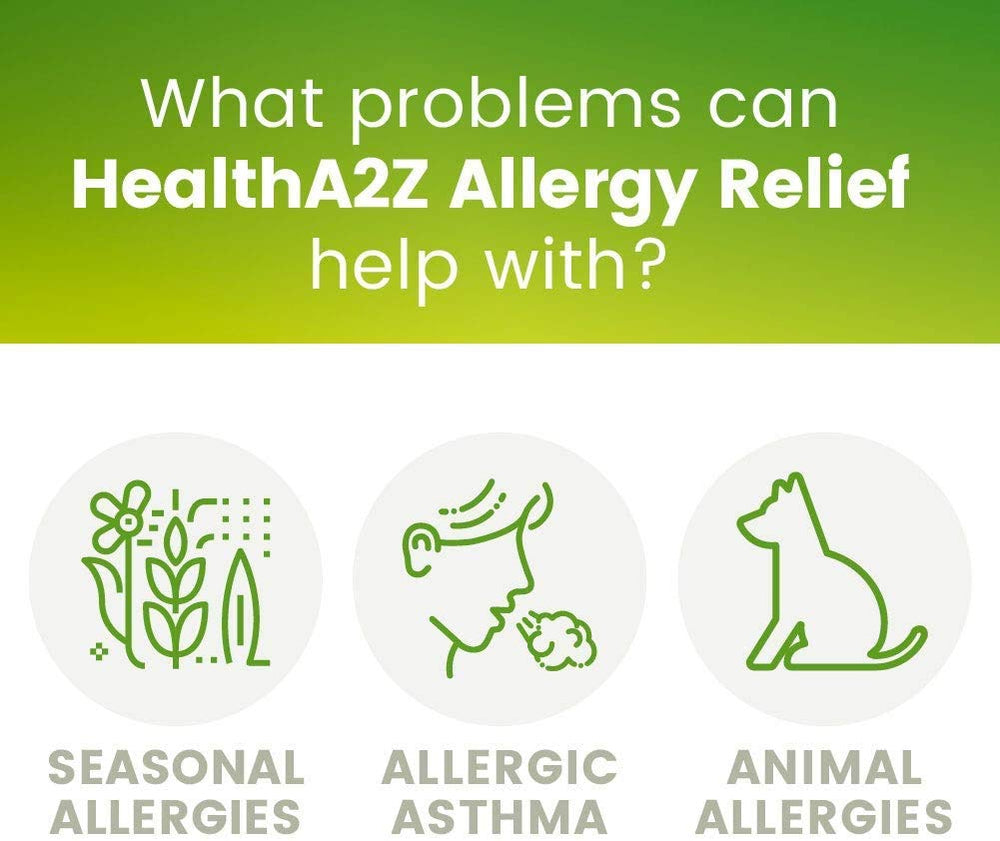 HealthA2Z Allergy Relief packaging stack conveys bulk-value pack for families