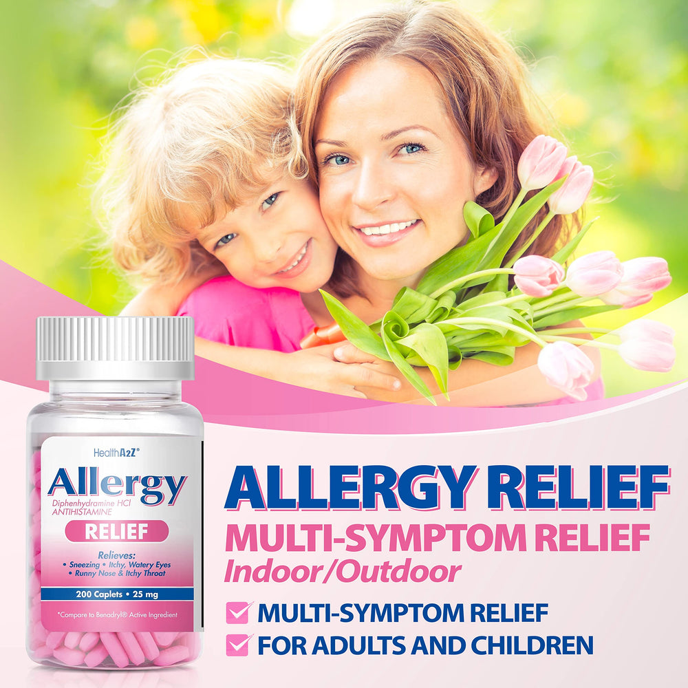 HealthA2Z Allergy Relief being taken with water for easy dosing