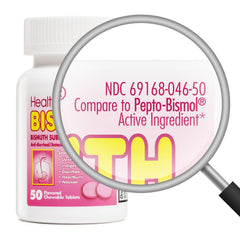 HealthA2Z bismuth tablets inside blister pack ensuring freshness