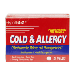 HealthA2Z Cold & Allergy bottle pour shows easy dosing for allergy relief