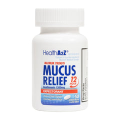 HealthA2Z Mucus Relief bottle with 50 tablets