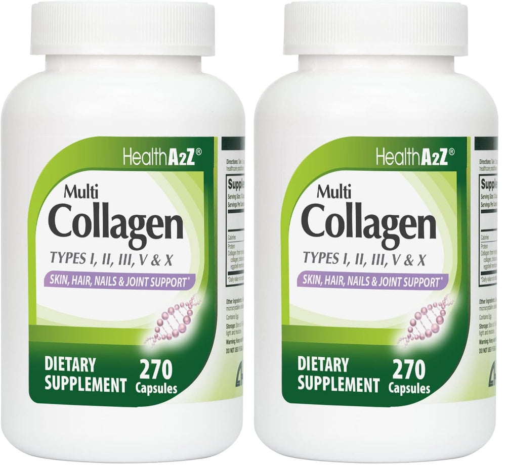 Front view of HealthA2Z Multi Collagen Pills bottle