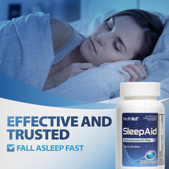 HealthA2Z Sleep Aid on nightstand during a nighttime routine