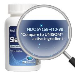 HealthA2Z Sleep Aid softgel dispensing shows easy-to-swallow design