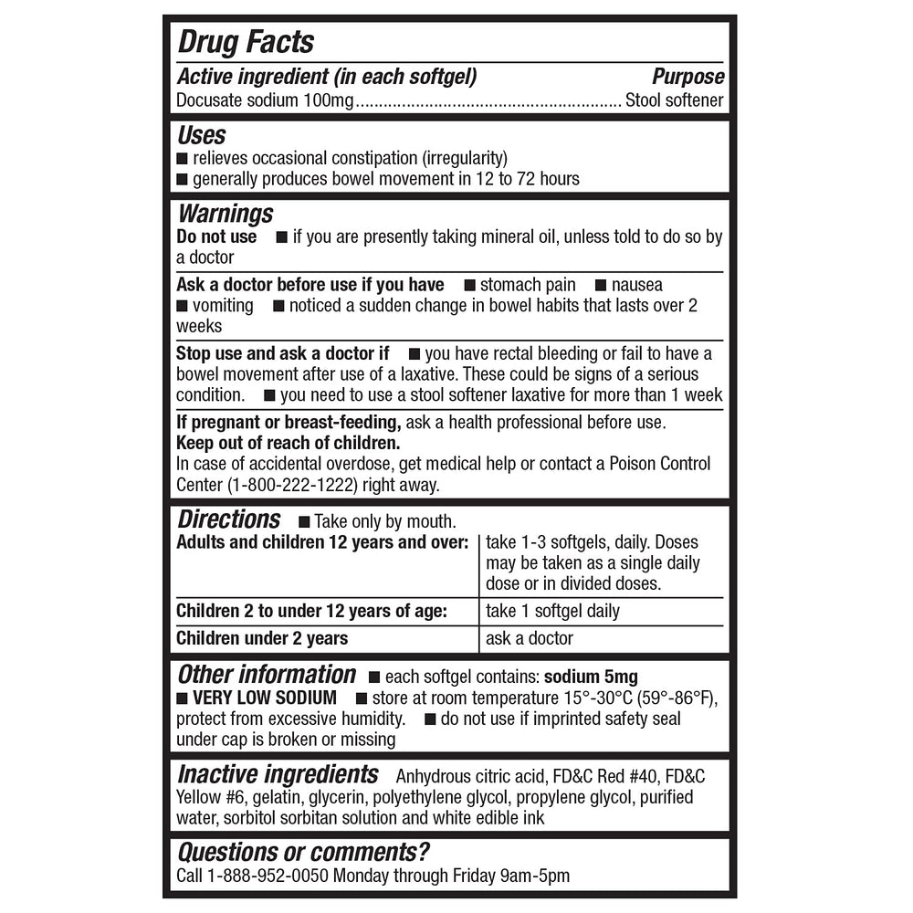HealthA2Z Stool Softener label information helps shoppers verify ingredients and usage.