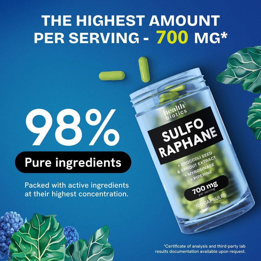 Capsules of Healthbiotics sulforaphane 120 pills