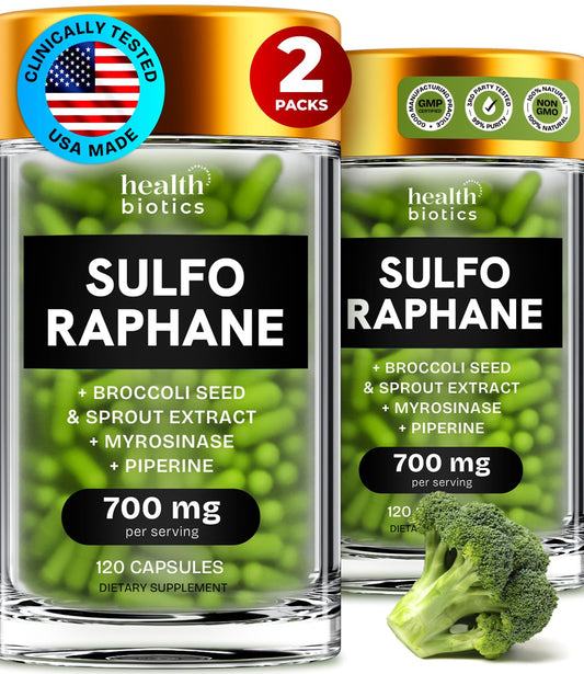 Hero image of Healthbiotics Sulforaphane with organic broccoli sprouts
