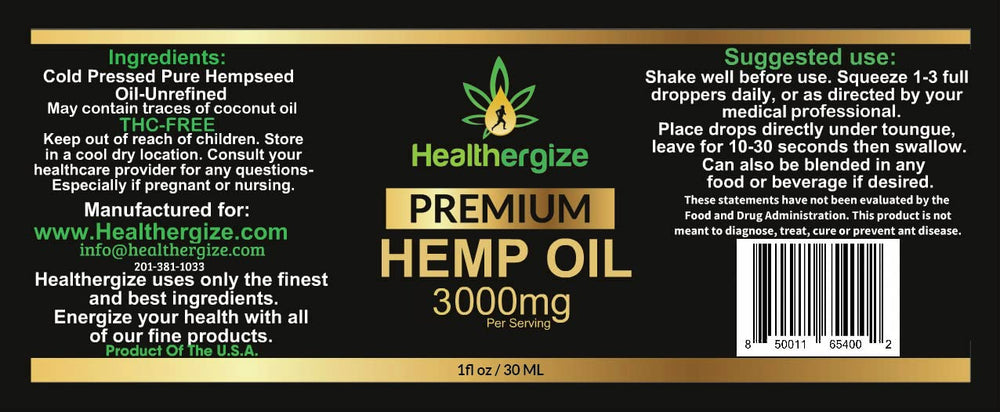 Product of the USA seal on hemp oil packaging