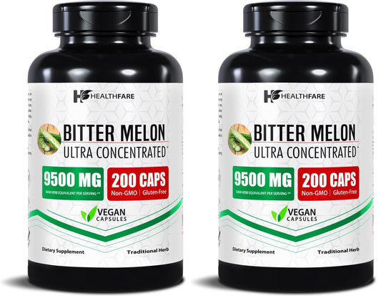 Healthfare Bitter Melon Extract 9500mg bottle front view
