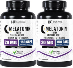 Healthfare Melatonin 20mg bottle front label