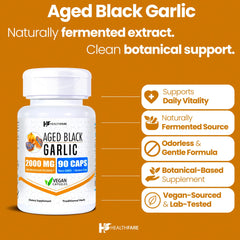 Odorless garlic capsule designed from aged black garlic fermentation.