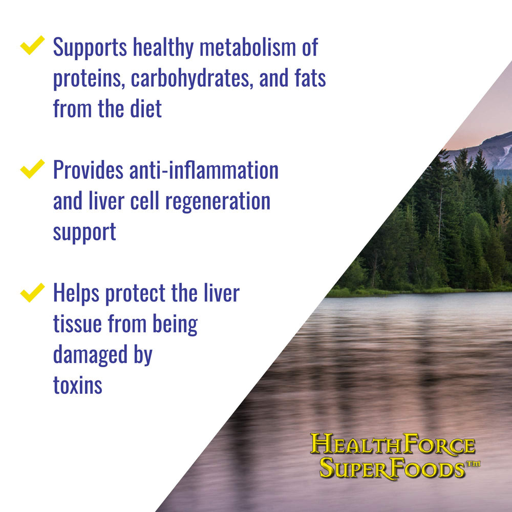 HealthForce Liver Rescue ingredients: milk thistle and dandelion root