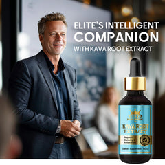 Lifestyle image featuring Kava Kava Drops with herbal backdrop