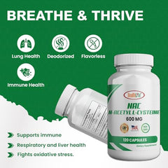 HealthLife NAC 600mg capsules close-up