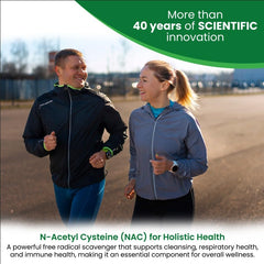 HealthLife NAC 600mg bottle displayed with pills and packaging
