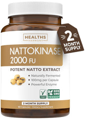 Healths Harmony Nattokinase bottle and capsules on white background