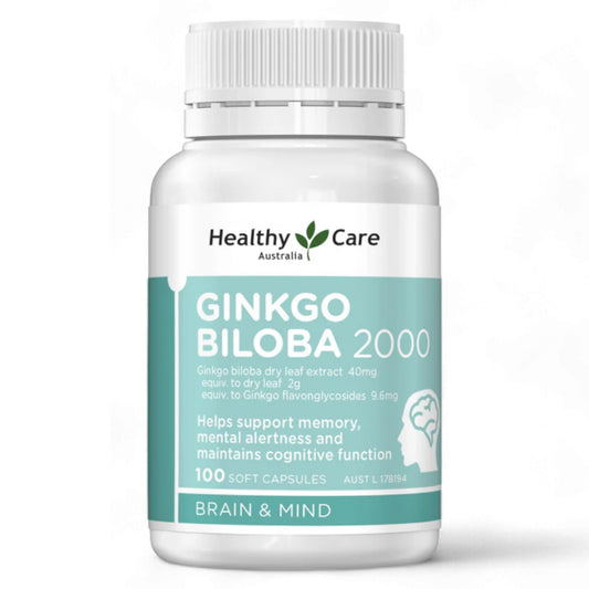 Healthy Care Ginkgo Biloba 2000mg bottle front view
