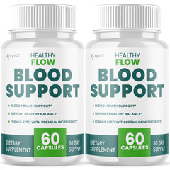 Front view of Healthy Flow Blood Support Capsules bottle