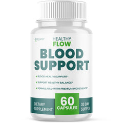 Front view of Healthy Flow Blood Support Capsules bottle