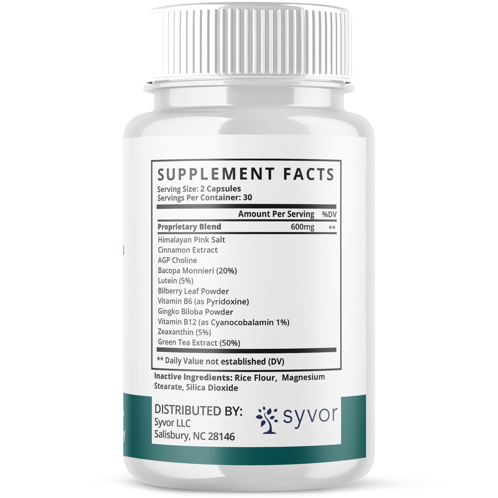 Nutrition facts panel for Healthy Flow Blood Support Capsules