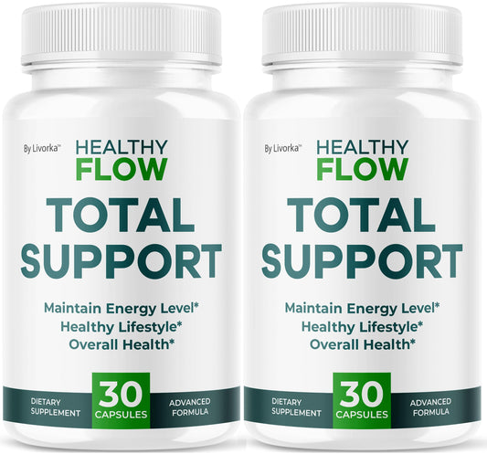 Two Healthy Flow Capsules bottles in a 2-pack on a white background