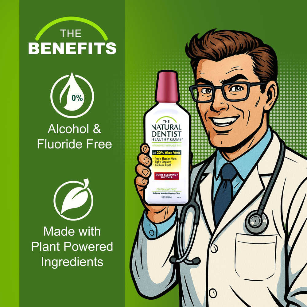 Healthy Gums Rinse Peppermint Twist 16 oz bottle