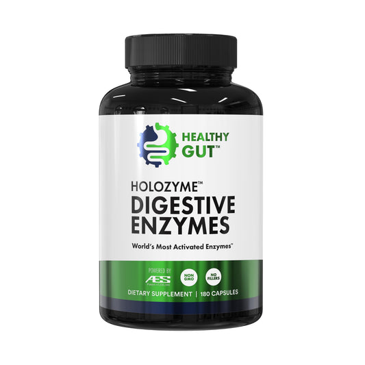 Healthy Gut HoloZyme bottle and serving size