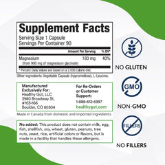 Close-up of Magnesium Glycinate 180 mg capsule