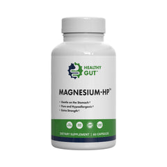 Healthy Gut Magnesium-HP bottle on white background