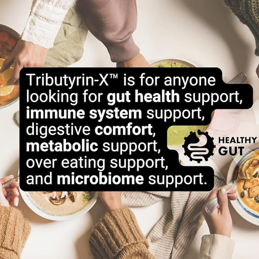 Healthy Gut Tributyrin-X gluten-free and non-GMO formula supports clean choices.